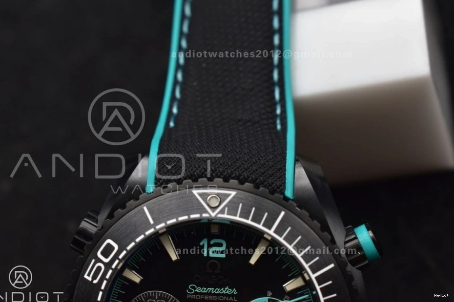 Planet Master Rubber on Black A9900 Black M+SF Ocean Deep Chrono Edition Black Dial Strap 1:1 Ceramic Best 1224